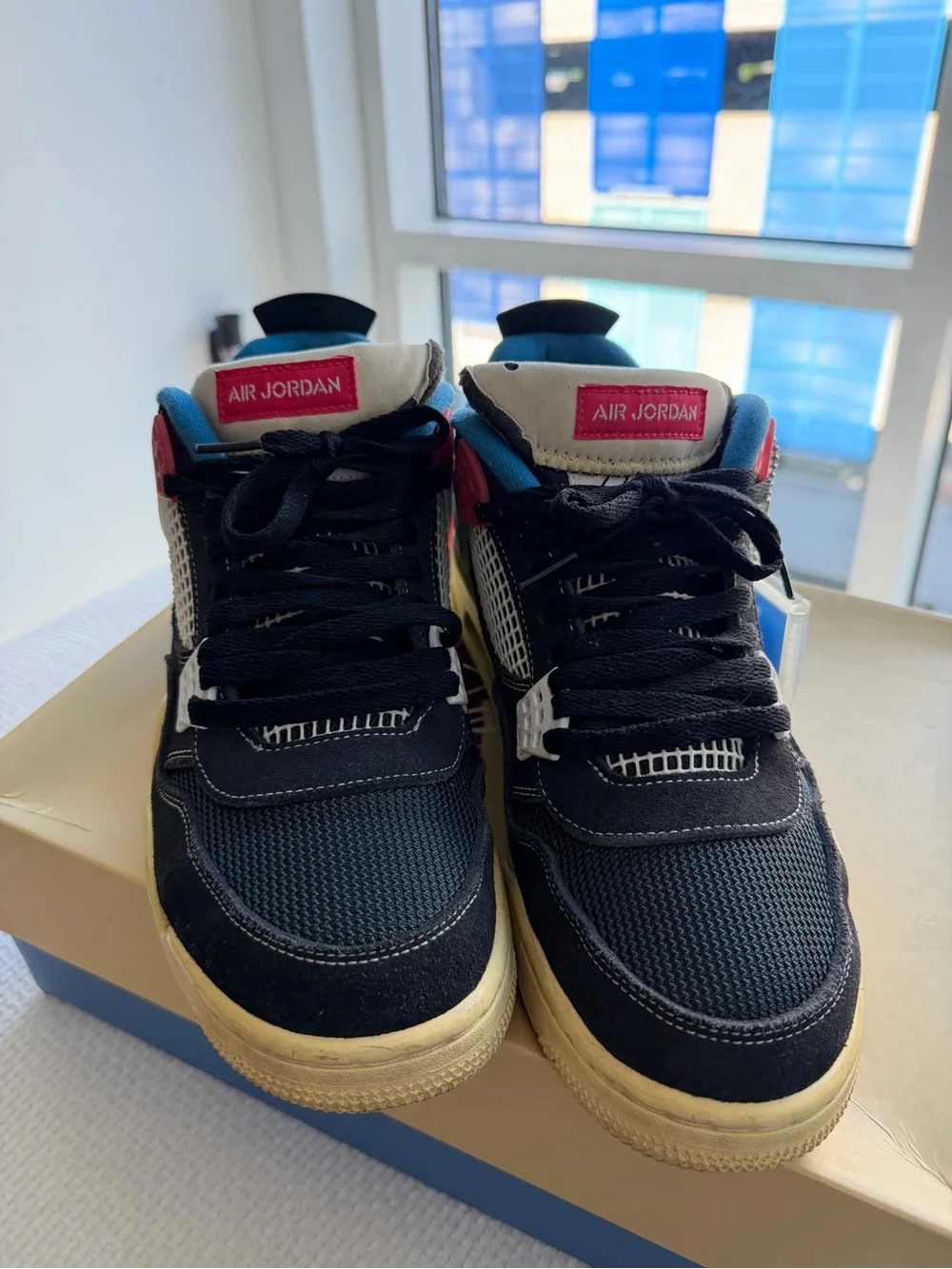 Jordan Kids Retro Sneakers in Navy, Blue and Cream